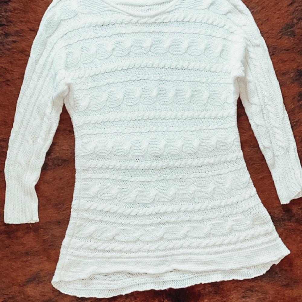 White sweater top